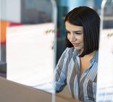 Business people works in the office with social distance because of pandemic